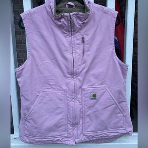 Women’s Carhartt Work Vest Fleece Lined Medium Jacket - Light Pastel Purple/Pink